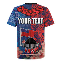 CHOGM FAST Samoa 2024 Rugby Jersey Samoan Tapa Tribal and Ornament Pattern with Hibiscus