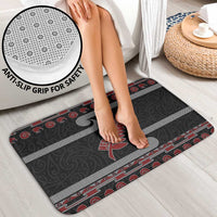 New Zealand Christmas Bathroom Set Meri Kirihimete Silver Fern Knit Style Red Color - Polynesian Pride