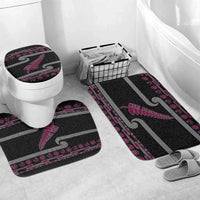 New Zealand Christmas Bathroom Set Meri Kirihimete Silver Fern Knit Style Pink Color - Polynesian Pride