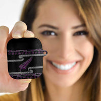 New Zealand Christmas AirPods Case Meri Kirihimete Silver Fern Knit Style Purple Color - Polynesian Pride