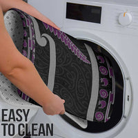 New Zealand Christmas Bathroom Set Meri Kirihimete Silver Fern Knit Style Purple Color - Polynesian Pride