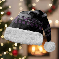 New Zealand Christmas Santa Hat Meri Kirihimete Silver Fern Knit Style Purple Color - Polynesian Pride