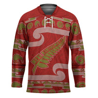 New Zealand Christmas Hockey Jersey Meri Kirihimete Silver Fern Knit Style Green Color - Polynesian Pride