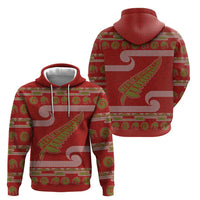 New Zealand Christmas Hoodie Meri Kirihimete Silver Fern Knit Style Green Color - Polynesian Pride