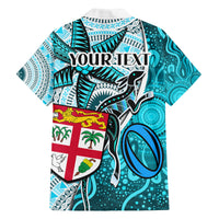 personalised-fiji-australia-rugby-family-matching-long-sleeve-bodycon-dress-and-hawaiian-shirt-kangaroo-and-palm-tree-blue-tapa-pattern-mix-aboriginal