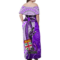 fiji-australia-rugby-family-matching-off-shoulder-maxi-dress-and-hawaiian-shirt-kangaroo-and-palm-tree-purple-tapa-pattern-mix-aboriginal