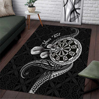 Personalised Niue Darts Masters Area Rug Tribal Hiapo Dartboard - Polynesian Pride