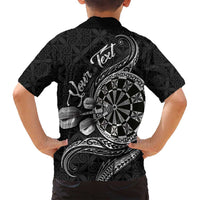 Personalised Niue Darts Masters Family Matching Summer Maxi Dress and Hawaiian Shirt Tribal Hiapo Dartboard - Polynesian Pride