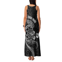 Personalised New Zealand Aotearoa Darts Masters Family Matching Tank Maxi Dress and Hawaiian Shirt Tribal Silver Fern and Ta Moko Dartboard - Polynesian Pride