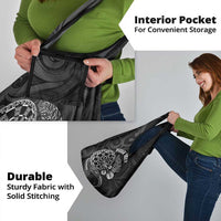 Personalised New Zealand Aotearoa Darts Masters Grocery Bag Tribal Silver Fern and Ta Moko Dartboard - Polynesian Pride