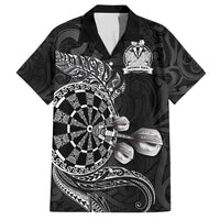Personalised New Zealand Aotearoa Darts Masters Hawaiian Shirt Tribal Silver Fern and Ta Moko Dartboard - Polynesian Pride
