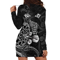 Personalised New Zealand Aotearoa Darts Masters Hoodie Dress Tribal Silver Fern and Ta Moko Dartboard - Polynesian Pride