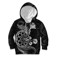Personalised New Zealand Aotearoa Darts Masters Kid Hoodie Tribal Silver Fern and Ta Moko Dartboard - Polynesian Pride