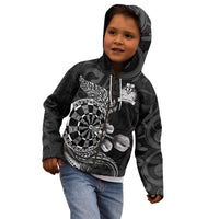 Personalised New Zealand Aotearoa Darts Masters Kid Hoodie Tribal Silver Fern and Ta Moko Dartboard - Polynesian Pride