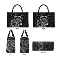Personalised New Zealand Aotearoa Darts Masters Leather Bag Tribal Silver Fern and Ta Moko Dartboard - Polynesian Pride