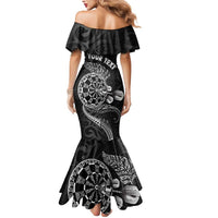 Personalised New Zealand Aotearoa Darts Masters Mermaid Dress Tribal Silver Fern and Ta Moko Dartboard - Polynesian Pride