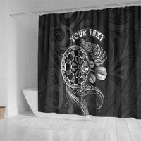 Personalised New Zealand Aotearoa Darts Masters Shower Curtain Tribal Silver Fern and Ta Moko Dartboard - Polynesian Pride