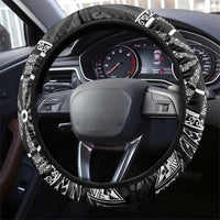 New Zealand Aotearoa Darts Masters Steering Wheel Cover Tribal Silver Fern and Ta Moko Dartboard - Polynesian Pride