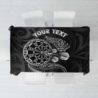 Personalised New Zealand Aotearoa Darts Masters Tablecloth Tribal Silver Fern and Ta Moko Dartboard - Polynesian Pride