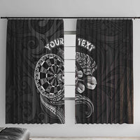 Personalised New Zealand Aotearoa Darts Masters Window Curtain Tribal Silver Fern and Ta Moko Dartboard - Polynesian Pride