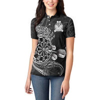 Personalised New Zealand Aotearoa Darts Masters Women Polo Shirt Tribal Silver Fern and Ta Moko Dartboard - Polynesian Pride