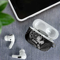 Personalised New Zealand Aotearoa Darts Masters AirPods Case Silver Fern and Maori Spirit - Polynesian Pride