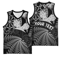 Personalised New Zealand Aotearoa Darts Masters Basketball Jersey Silver Fern and Maori Spirit - Polynesian Pride