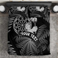Personalised New Zealand Aotearoa Darts Masters Bedding Set Silver Fern and Maori Spirit - Polynesian Pride
