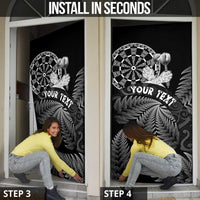 Personalised New Zealand Aotearoa Darts Masters Door Cover Silver Fern and Maori Spirit - Polynesian Pride