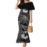 Personalised New Zealand Aotearoa Darts Masters Family Matching Mermaid Dress and Hawaiian Shirt Silver Fern and Maori Spirit - Polynesian Pride