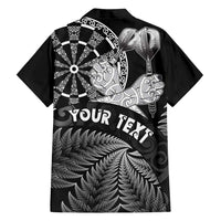 Personalised New Zealand Aotearoa Darts Masters Family Matching Off Shoulder Maxi Dress and Hawaiian Shirt Silver Fern and Maori Spirit - Polynesian Pride