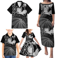 Personalised New Zealand Aotearoa Darts Masters Family Matching Puletasi and Hawaiian Shirt Silver Fern and Maori Spirit - Polynesian Pride