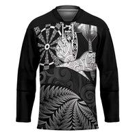 Personalised New Zealand Aotearoa Darts Masters Hockey Jersey Silver Fern and Maori Spirit - Polynesian Pride