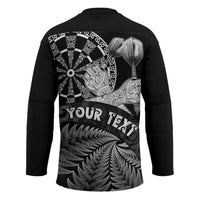 Personalised New Zealand Aotearoa Darts Masters Hockey Jersey Silver Fern and Maori Spirit - Polynesian Pride