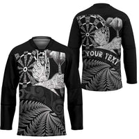 Personalised New Zealand Aotearoa Darts Masters Hockey Jersey Silver Fern and Maori Spirit - Polynesian Pride