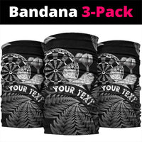 Personalised New Zealand Aotearoa Darts Masters Neck Gaiter Silver Fern and Maori Spirit - Polynesian Pride