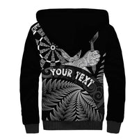 Personalised New Zealand Aotearoa Darts Masters Sherpa Hoodie Silver Fern and Maori Spirit - Polynesian Pride