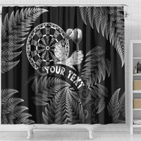 Personalised New Zealand Aotearoa Darts Masters Shower Curtain Silver Fern and Maori Spirit - Polynesian Pride