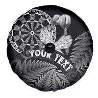 Personalised New Zealand Aotearoa Darts Masters Spare Tire Cover Silver Fern and Maori Spirit - Polynesian Pride