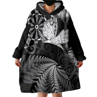Personalised New Zealand Aotearoa Darts Masters Wearable Blanket Hoodie Silver Fern and Maori Spirit - Polynesian Pride