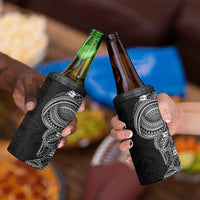 Traditional Polynesian Art Tattoos 4 in 1 Can Cooler Tumbler Black Color - Polynesian Pride