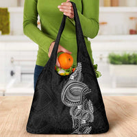 Traditional Polynesian Art Tattoos Grocery Bag Black Color - Polynesian Pride