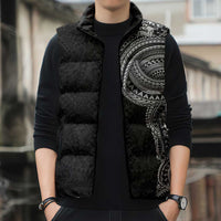 Traditional Polynesian Art Tattoos Sleeveless Puffer Jacket Black Color - Polynesian Pride