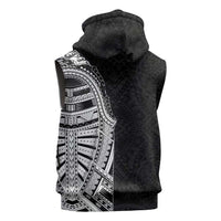 Traditional Polynesian Art Tattoos Sleeveless Zip Hoodie Black Color - Polynesian Pride