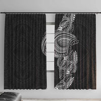 Traditional Polynesian Art Tattoos Window Curtain Black Color - Polynesian Pride