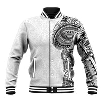 Traditional Polynesian Art Tattoos Baseball Jacket White Color - Polynesian Pride
