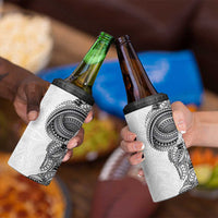 Traditional Polynesian Art Tattoos 4 in 1 Can Cooler Tumbler White Color - Polynesian Pride