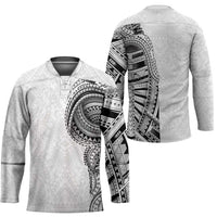 Traditional Polynesian Art Tattoos Hockey Jersey White Color - Polynesian Pride