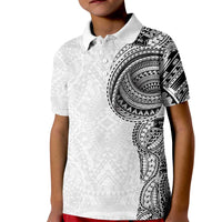 Traditional Polynesian Art Tattoos Kid Polo Shirt White Color - Polynesian Pride