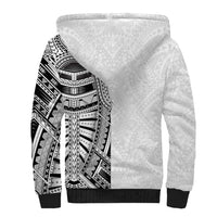 Traditional Polynesian Art Tattoos Sherpa Hoodie White Color - Polynesian Pride